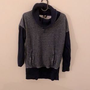 Jones NY Gray black sweater with cowl turtleneck
